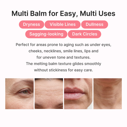 LOVILDS PDRN & Pink Collagen Solid Serum Multi-Stick | All-In-One Anti-Aging Volume Treatment for Face, Eyes & Neck