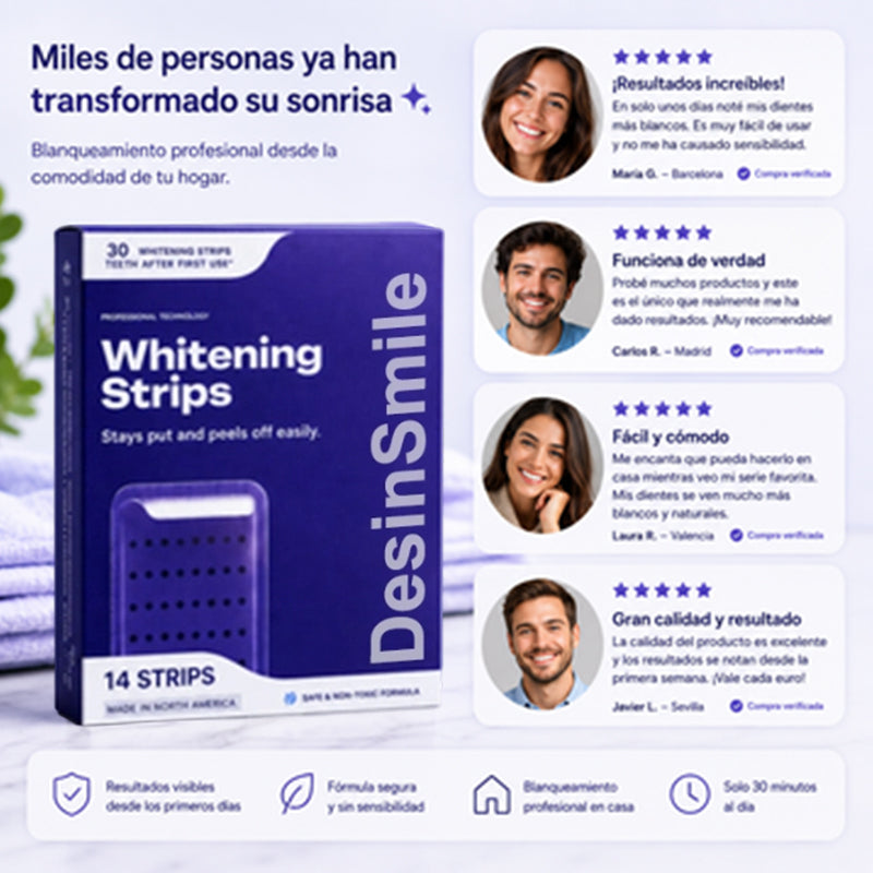 DesinSmile - Tiras blanqueadoras para dientes