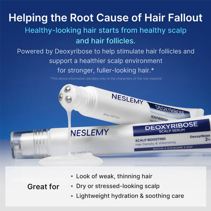 Deoxyribose Scalp Serum | For Fuller-Looking Hair & Scalp Strengthening Roll-On Serum | Deoxyribose, Rosemary, EGF, Caffeine for Fine, Thin Hair | Korean Hair Care, K-Beauty