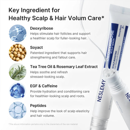Deoxyribose Scalp Serum | For Fuller-Looking Hair & Scalp Strengthening Roll-On Serum | Deoxyribose, Rosemary, EGF, Caffeine for Fine, Thin Hair | Korean Hair Care, K-Beauty