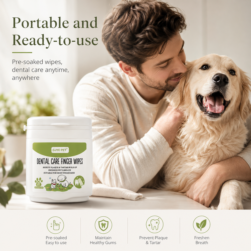Dog & Cat Dental Wipes – Fresh Breath Oral Care Wipes for Daily Teeth Cleaning