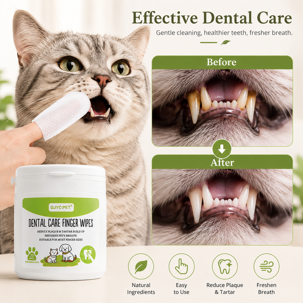 Dog & Cat Dental Wipes – Fresh Breath Oral Care Wipes for Daily Teeth Cleaning