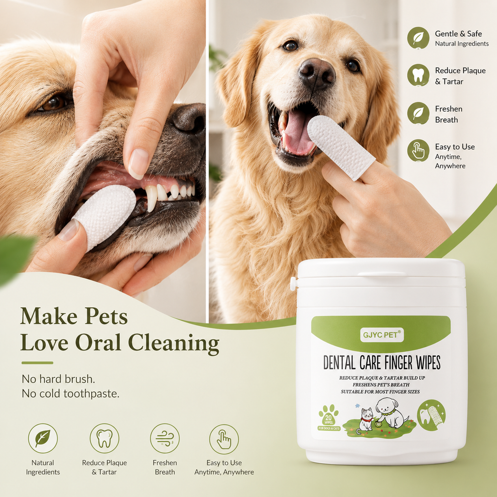 Dog & Cat Dental Wipes – Fresh Breath Oral Care Wipes for Daily Teeth Cleaning