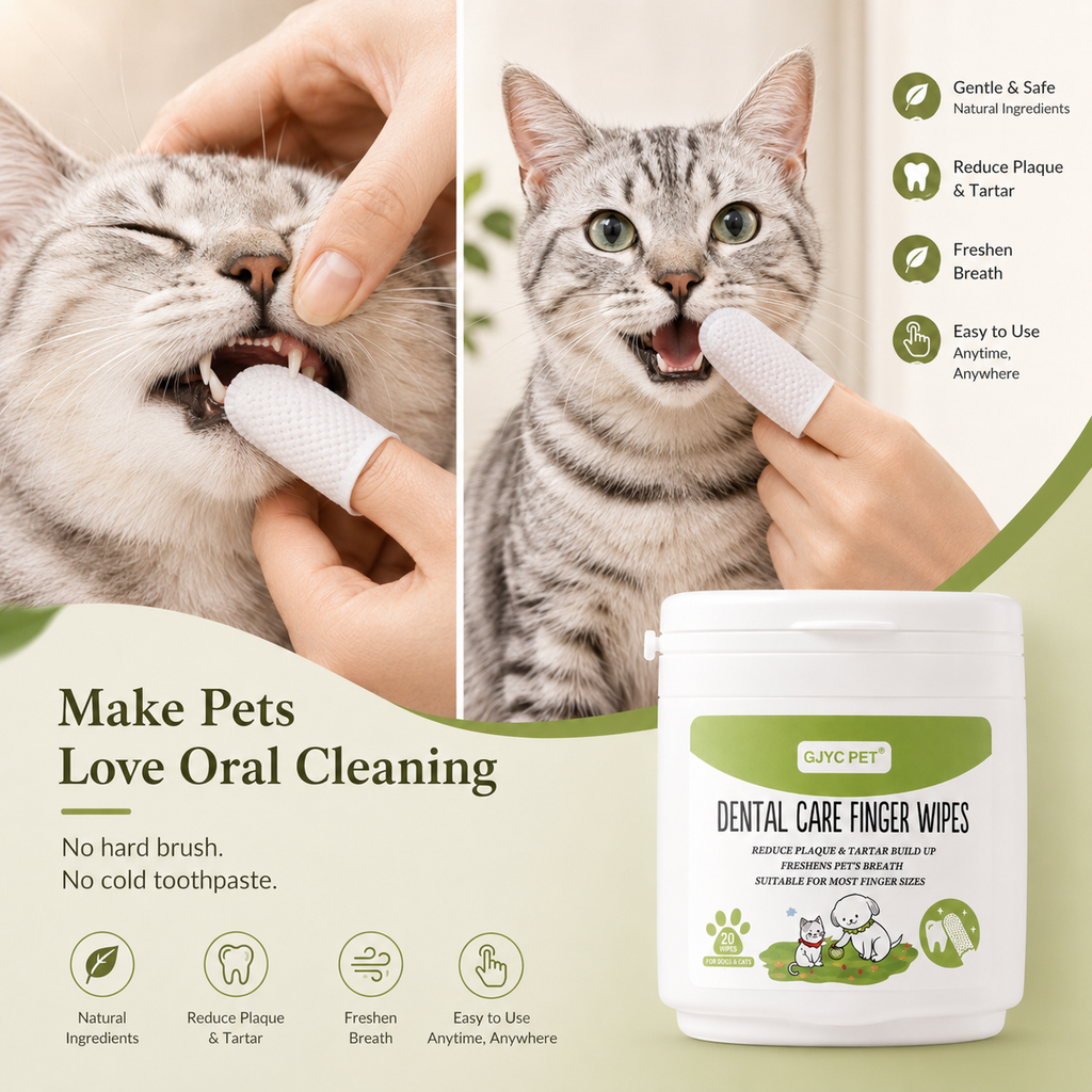 Dog & Cat Dental Wipes – Fresh Breath Oral Care Wipes for Daily Teeth Cleaning