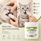 Dog & Cat Dental Wipes – Fresh Breath Oral Care Wipes for Daily Teeth Cleaning