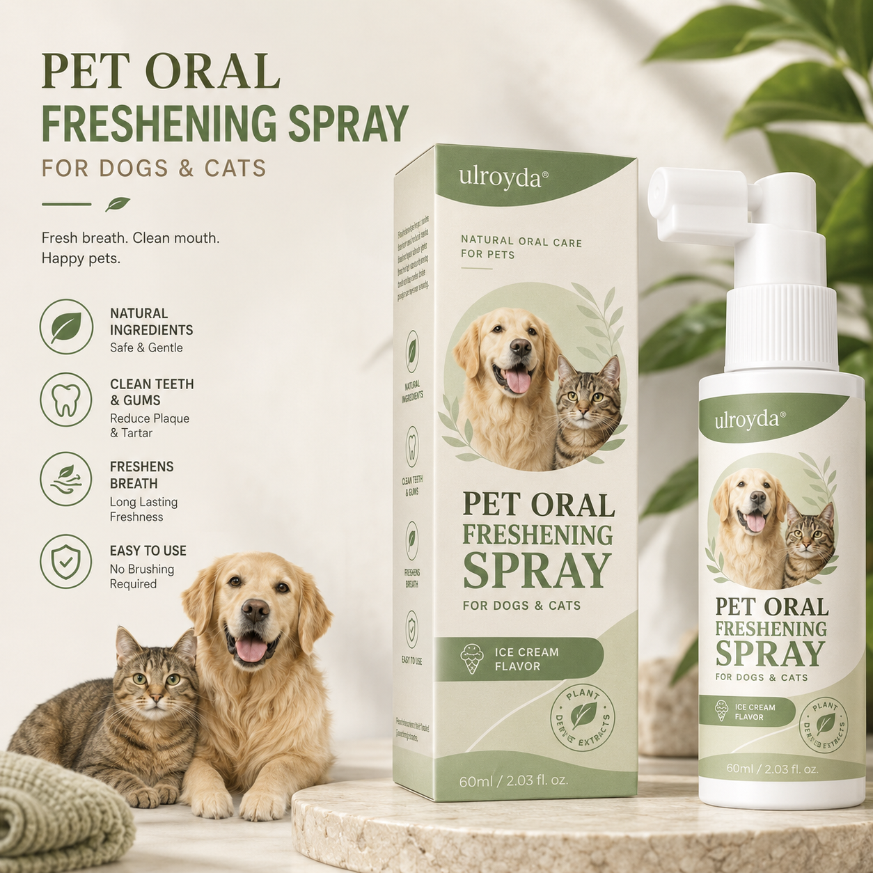 Dog & Cat Dental Wipes – Fresh Breath Oral Care Wipes for Daily Teeth Cleaning