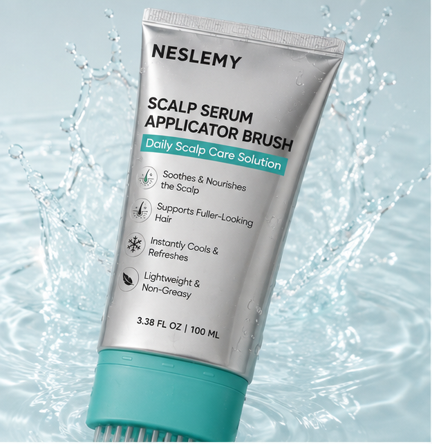 NESLEMY™ Scalp Care Hair Serum Brush – Root-Boosting Scalp Treatment for Fuller-Looking, Thicker Hair & Daily Hairline Care