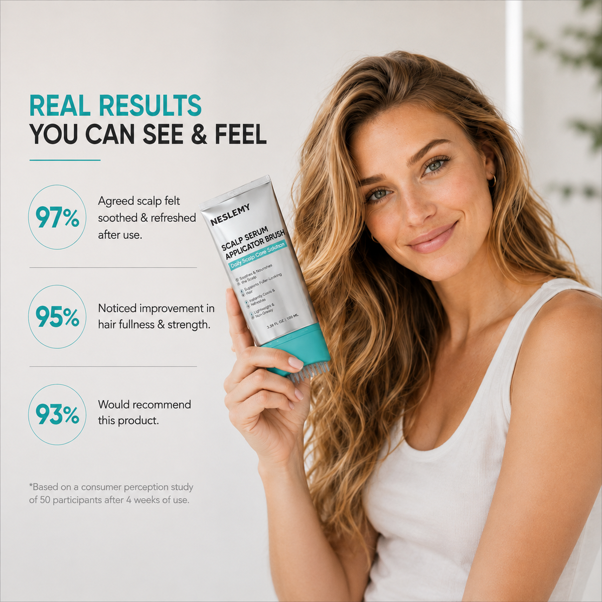 NESLEMY™ Scalp Care Hair Serum Brush – Root-Boosting Scalp Treatment for Fuller-Looking, Thicker Hair & Daily Hairline Care