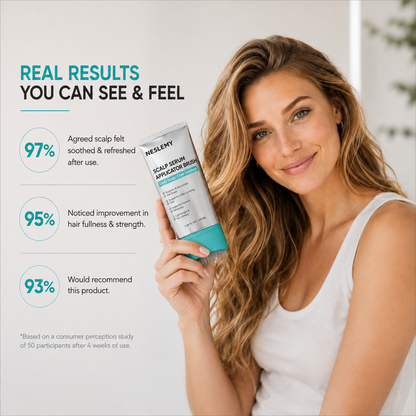 NESLEMY™ Scalp Care Hair Serum Brush – Root-Boosting Scalp Treatment for Fuller-Looking, Thicker Hair & Daily Hairline Care