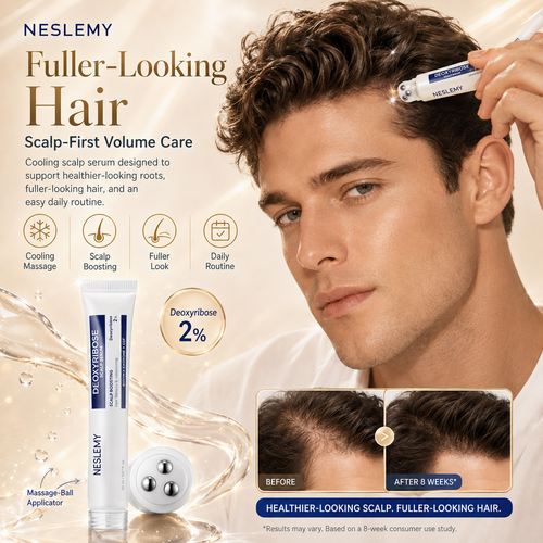 Deoxyribose Scalp Serum | For Fuller-Looking Hair & Scalp Strengthening Roll-On Serum | Deoxyribose, Rosemary, EGF, Caffeine for Fine, Thin Hair | Korean Hair Care, K-Beauty