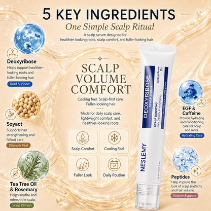 Deoxyribose Scalp Serum | For Fuller-Looking Hair & Scalp Strengthening Roll-On Serum | Deoxyribose, Rosemary, EGF, Caffeine for Fine, Thin Hair | Korean Hair Care, K-Beauty