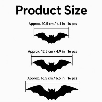 3D Bat Light LED Decorations, 12pcs/24pcs Halloween Spooky Ornaments, Bendable Wall Stickers with Smooth Bubble-Free Application, Easy Install Battery Powered Glowing Decor, Non-Remote Indoor Decor for Home, Party, Window, Door, Festival