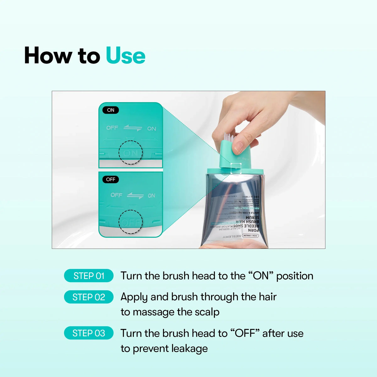 NESLEMY™ Scalp Care Hair Serum Brush – Root-Boosting Scalp Treatment for Fuller-Looking, Thicker Hair & Daily Hairline Care